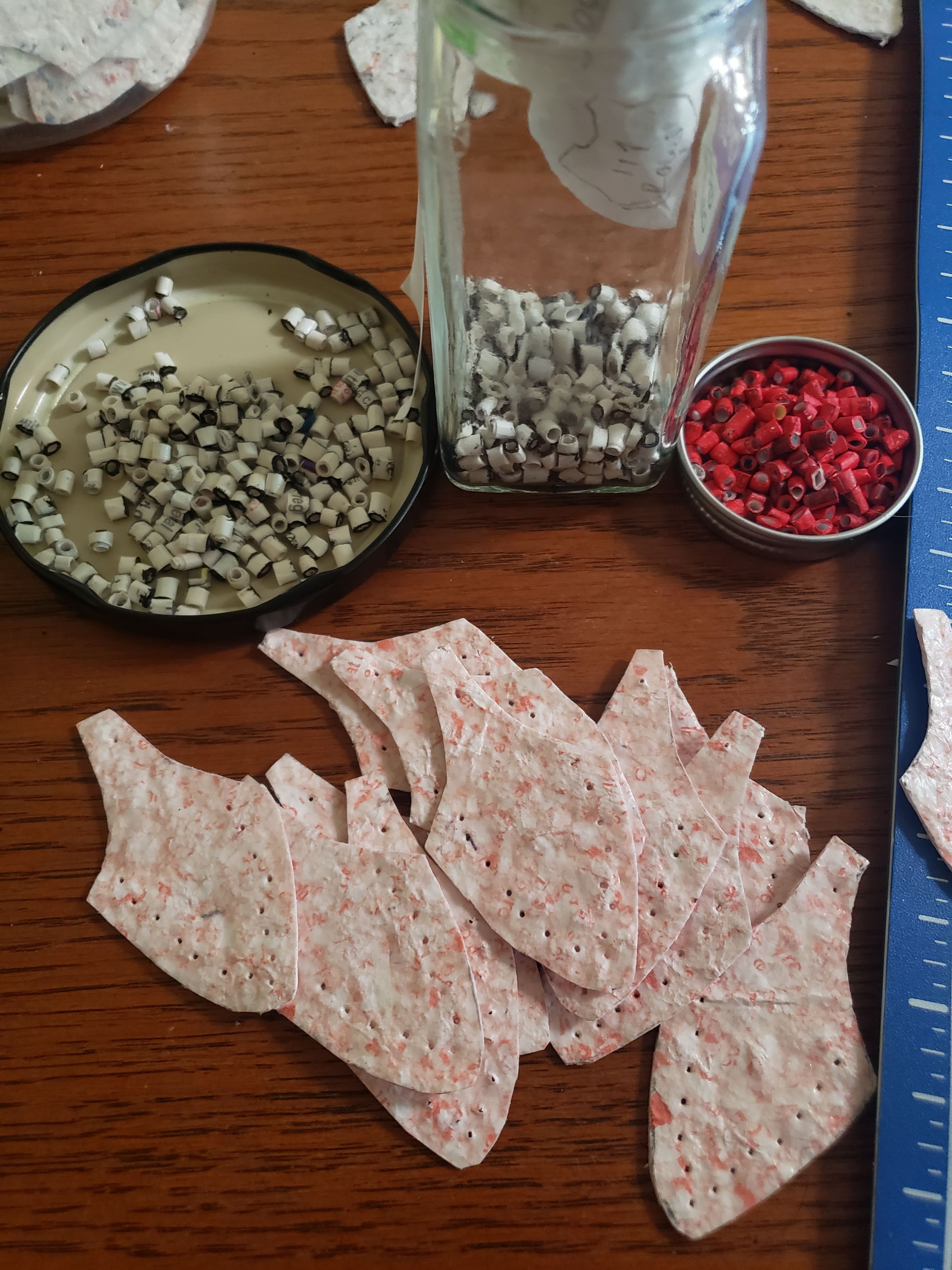 Hand-stitching receipts into the final silhouette
